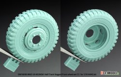 画像3: DEF.MODEL[DW16008]1/16 WWII アメリカ US M3/M3A1ハーフトラック用 前輪自重変形タイヤセット(1) 軍用タイプ(アンディーズホビーヘッドクォーターズ/タコム用)