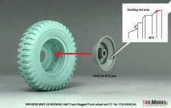 画像6: DEF.MODEL[DW16008]1/16 WWII アメリカ US M3/M3A1ハーフトラック用 前輪自重変形タイヤセット(1) 軍用タイプ(アンディーズホビーヘッドクォーターズ/タコム用)