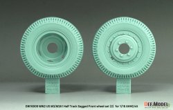 画像2: DEF.MODEL[DW16009]1/16 WWII アメリカ US M3/M3A1ハーフトラック用 前輪自重変形タイヤセット(2) 貨物用タイプ(アンディーズホビーヘッドクォーターズ/タコム用)