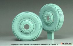 画像4: DEF.MODEL[DW16009]1/16 WWII アメリカ US M3/M3A1ハーフトラック用 前輪自重変形タイヤセット(2) 貨物用タイプ(アンディーズホビーヘッドクォーターズ/タコム用)
