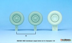 画像2: DEF.MODEL[DW24001]1/24 WWIIドイツキューベルワーゲン用自重変形タイヤセット(ハセガワ用)