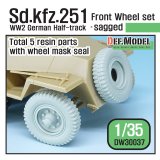DEF.MODEL[DW30037]1/35 WWII独 Sd.Kfz.251 自重変形フロントホイールセット(汎用)