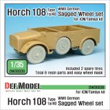 DEF.MODEL[DW30039]1/35 WWII独 ホルヒ108 type 1a/40 自重変形フロントホイールセット(タミヤ/ICM用)