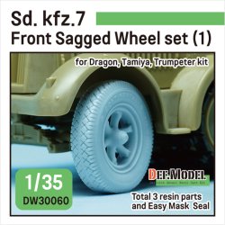 画像1: DEF.MODEL[DW30060]1/35 WWII ドイツSd.kfz.7 8tハーフトラック用自重変形前輪タイヤセットパターン1(タミヤ/トランペッター/ドラゴン用)