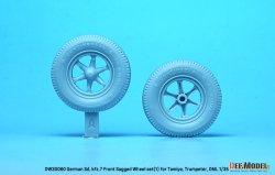画像8: DEF.MODEL[DW30060]1/35 WWII ドイツSd.kfz.7 8tハーフトラック用自重変形前輪タイヤセットパターン1(タミヤ/トランペッター/ドラゴン用)