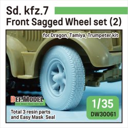 画像1: DEF.MODEL[DW30061]1/35 WWII ドイツSd.kfz.7 8tハーフトラック用自重変形前輪タイヤセットパターン2(タミヤ/トランペッター/ドラゴン用)