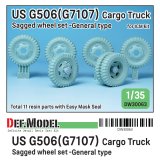 DEF.MODEL[DW30063]1/35 WWII アメリカ陸軍G7107(G506)カーゴトラック用自重変形一般型ホイールセット(ICM用)