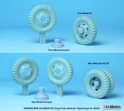 画像4: DEF.MODEL[DW30063]1/35 WWII アメリカ陸軍G7107(G506)カーゴトラック用自重変形一般型ホイールセット(ICM用)