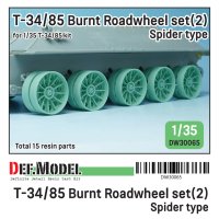 DEF.MODEL[DW30065]1/35 WWII ソビエト焼け焦げたT-34/85用転輪セットスパイダーウェブ型 片側5個入(各社T-34/85用)
