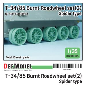 画像1: DEF.MODEL[DW30065]1/35 WWII ソビエト焼け焦げたT-34/85用転輪セットスパイダーウェブ型 片側5個入(各社T-34/85用) (1)