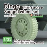 DEF.MODEL[DW30074]1/35 WWII イギリス ディンゴMk.Ibスカウトカー用 自重変形タイヤセット(ミニアート用)