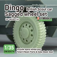 DEF.MODEL[DW30074]1/35 WWII イギリス ディンゴMk.Ibスカウトカー用 自重変形タイヤセット(ミニアート用)