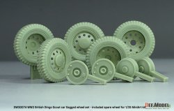 画像2: DEF.MODEL[DW30074]1/35 WWII イギリス ディンゴMk.Ibスカウトカー用 自重変形タイヤセット(ミニアート用)
