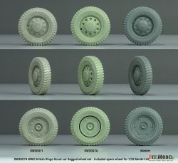 画像13: DEF.MODEL[DW30074]1/35 WWII イギリス ディンゴMk.Ibスカウトカー用 自重変形タイヤセット(ミニアート用)