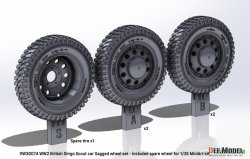 画像14: DEF.MODEL[DW30074]1/35 WWII イギリス ディンゴMk.Ibスカウトカー用 自重変形タイヤセット(ミニアート用)