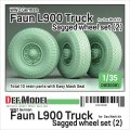 DEF.MODEL[DW30081]1/35 WWII ドイツ FAUN L900大型トラック 自重変形タイヤセット＃2(ダスヴェルク用)