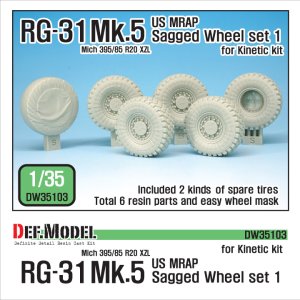 画像1: DEF.MODEL[DW35103]1/35 現用米 MATV RG-31 Mk.5 自重変形タイヤ(キネティック用) (1)