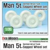 DEF.MODEL[DW35105]1/35 現用独 MAN 5tトラック 自重変形タイヤ(レベル,ホビーボス用)