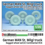 DEF.MODEL[DW35126]1/35 現用 ドイツ連邦軍5t軍用トラック用自重変形タイヤセット2(ホビーボス/レベル用)