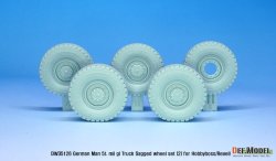 画像3: DEF.MODEL[DW35126]1/35 現用 ドイツ連邦軍5t軍用トラック用自重変形タイヤセット2(ホビーボス/レベル用)