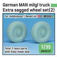 DEF.MODEL[DW35127]1/35 現用 ドイツ連邦軍7/10t軍用トラック用自重変形タイヤ2 追加分2個セット(ホビーボス/レベル用)