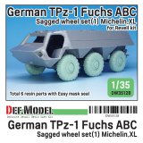 DEF.MODEL[DW35128]1/35 現用 ドイツ連邦軍TPz-1フックス装甲車用自重変形タイヤセット1フランス製仕様(レベル用)