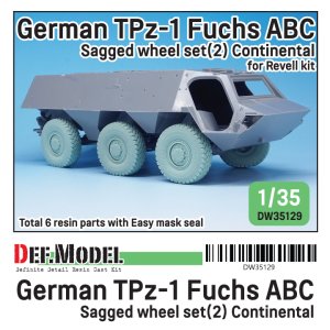 画像1: DEF.MODEL[DW35129]1/35 現用 ドイツ連邦軍TPz-1フックス装甲車用自重変形タイヤセット2ドイツ製仕様(レベル用) (1)