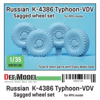 DEF.MODEL[DW35136]1/35 現用 ロシアK-4386タイフーンVDV装輪装甲車用自重変形ホイールセット(RPGモデル用)