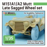 DEF.MODEL[DW35138]1/35 アメリカ陸軍M151A1/A2用自重変形ホイールセットフロントサスアーム付(タミヤ/アカデミー用)