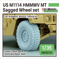 画像1: DEF.MODEL[DW35151]1/35 現用 アメリカ陸軍M1025/M1114HMMWV用自重変形MTタイヤセット(タミヤ/アカデミー/ブロンコ用)