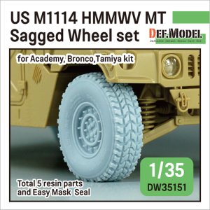 画像1: DEF.MODEL[DW35151]1/35 現用 アメリカ陸軍M1025/M1114HMMWV用自重変形MTタイヤセット(タミヤ/アカデミー/ブロンコ用) (1)