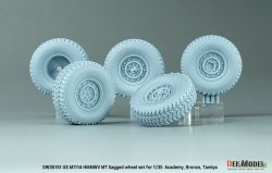 画像2: DEF.MODEL[DW35151]1/35 現用 アメリカ陸軍M1025/M1114HMMWV用自重変形MTタイヤセット(タミヤ/アカデミー/ブロンコ用)