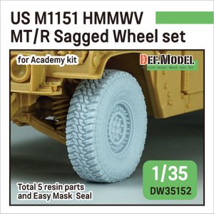 画像1: DEF.MODEL[DW35152]1/35 現用 アメリカ陸軍M1151HMMWV用自重変形MT/Rタイヤセット(アカデミー) (1)