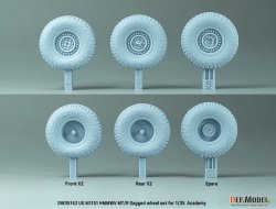 画像3: DEF.MODEL[DW35152]1/35 現用 アメリカ陸軍M1151HMMWV用自重変形MT/Rタイヤセット(アカデミー)