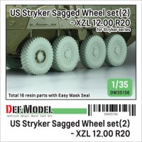 DEF.MODEL[DW35156]1/35 現用 アメリカ陸軍 M1126ストライカー 自重変形タイヤセット＃2 XZLタイプ(ストライカー装甲車シリーズ用)