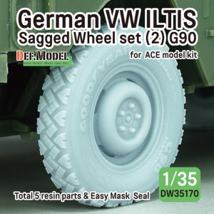 画像1: DEF.MODEL[DW35170]1/35 現用 ドイツ VWイルティス四輪駆動小型軍用車(Type183)用 自重変形タイヤセット＃1 G90タイプ(ACE用) (1)