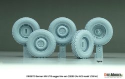 画像2: DEF.MODEL[DW35170]1/35 現用 ドイツ VWイルティス四輪駆動小型軍用車(Type183)用 自重変形タイヤセット＃1 G90タイプ(ACE用)