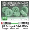 DEF.MODEL[DW35180]1/35 現用 アメリカ バッファローA2 6x6 MPCV 自重変形タイヤセット(パンダホビー用)