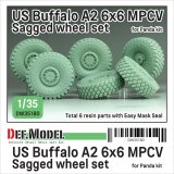 DEF.MODEL[DW35180]1/35 現用 アメリカ バッファローA2 6x6 MPCV 自重変形タイヤセット(パンダホビー用)