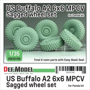 画像1: DEF.MODEL[DW35180]1/35 現用 アメリカ バッファローA2 6x6 MPCV 自重変形タイヤセット(パンダホビー用) (1)