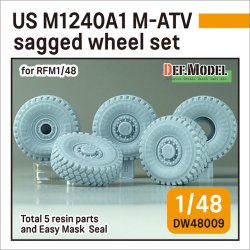 画像1: DEF.MODEL[DW48009]1/48 現用 アメリカ M1240A1 M-ATV MRAP用自重変形タイヤセット(ライフィールドモデル用)