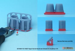 画像6: DEF.MODEL[DZ72001]1/72 現用 アメリカ海軍艦上戦闘機F/A-18E/F/Gスーパーホーネット用エキゾーストノズルセット クローズ状態(アカデミー用)