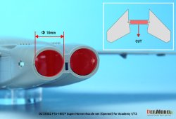 画像8: DEF.MODEL[DZ72001]1/72 現用 アメリカ海軍艦上戦闘機F/A-18E/F/Gスーパーホーネット用エキゾーストノズルセット クローズ状態(アカデミー用)