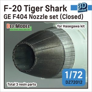 画像1: DEF.MODEL[DZ72012]1/72 現用 アメリカ F-20タイガーシャーク用GE F404初期型ノズルセット 閉状態(ハセガワ用) (1)