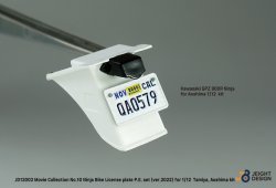 画像4: DEF.MODEL[JD12002]1/12 カワサキGPZ900R/Ninja H2 CARBON用ナンバープレートセットスペアヘッド付 ムービーコレクション No.10「トップガン2022」(タミヤ/アオシマ用)