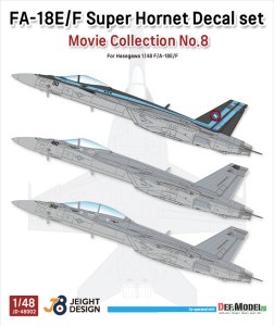 画像1: DEF.MODEL[JD48002]1/48 現用 アメリカ海軍艦上戦闘機F/A-18デカールセット ムービーコレクションNo.8「トップガン」2022(ハセガワ用) (1)