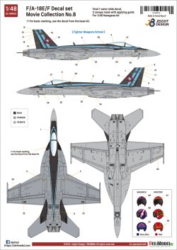 画像9: DEF.MODEL[JD48002]1/48 現用 アメリカ海軍艦上戦闘機F/A-18デカールセット ムービーコレクションNo.8「トップガン」2022(ハセガワ用)