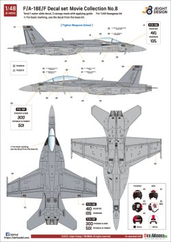 画像10: DEF.MODEL[JD48002]1/48 現用 アメリカ海軍艦上戦闘機F/A-18デカールセット ムービーコレクションNo.8「トップガン」2022(ハセガワ用)