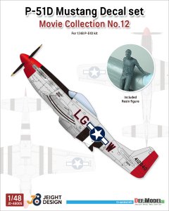 画像1: DEF.MODEL[JD48005]1/48 WWII アメリカ陸軍航空隊戦闘機 P-51Dマスタング デカール/フィギュアセット ムービーコレクションNo.12「トップガン」2022(タミヤ用) (1)