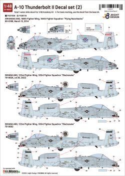 画像6: DEF.MODEL[JD48007]1/48 現用 アメリカ空軍 A-10Cデカールセット(2) 122FW/188FW(アカデミー用)